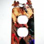 Western Cowboy Rodeo Calf Roping Double Outlet Cover Plate by Steel Images