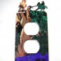 Western Cowboy Rodeo Calf Roping Double Outlet Cover Plate by Steel Images