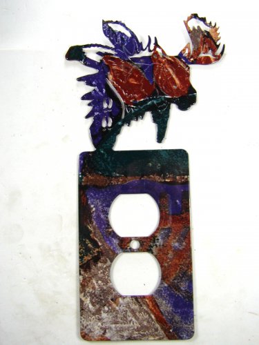 Big Moose Head Double Outlet Cover Plate by LaZart 6915AA