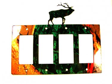Reindeer Quadruple Rocker Outlet Cover Plate by Steel Images USA 6515AB