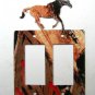 Wild Horse Running Double Rocker Outlet Cover Plate by Steel Images USA 030315RR
