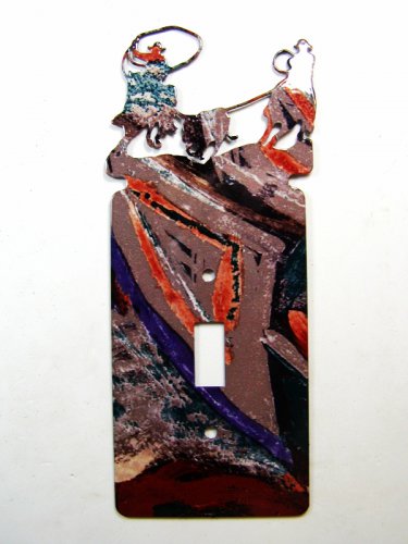 Rodeo Calf Roping Single Light Switch Cover Plate by LaZart 030315U