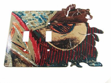 Southwest Bear Double Light Switch Cover Plate by LaZart 02161511111B