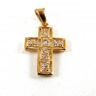 14K Gold Filled Goldtone & Rhinestones Cross Pendant 5114