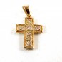 14K Gold Filled Goldtone & Rhinestones Cross Pendant 5114