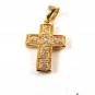 14K Gold Filled Goldtone & Rhinestones Cross Pendant 5114