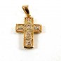 14K Gold Filled Goldtone & Rhinestones Cross Pendant 5114