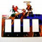 Western Cowboy Rodeo Calf Roping Triple Rocker Outlet Cover Plate Steel Images