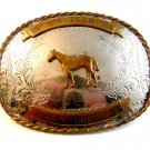 Vintage 1974 PHBA Y Palomino Horse Breeders of America Congress Belt Buckle