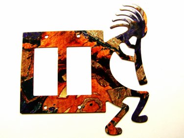 Southwest Kokopelli w/ Flute Double Rocker Outlet Cover Plate by LAZART 022515N