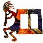 Southwest Kokopelli w/ Flute Double Rocker Outlet Cover Plate by LAZART 022515N