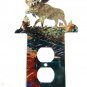 Big Moose In Woods Double Outlet Cover Plate by LaZart 6915AA
