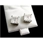 Sterling Silver w 9 CZs Pierced Studs Earrings 12092013yy
