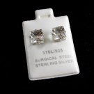 CZs Pierced Studs Earrings