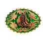 Western Goldtone Green Cowboy Boots Belt Buckle #102113