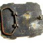 Roaring Lion Enameled Belt Buckle Marked IN in Circle