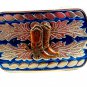 Made in USA Western Silvertone Blue Cowboy Boots Belt Buckle #102113f