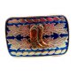 Made in USA Western Silvertone Blue Cowboy Boots Belt Buckle #102113f
