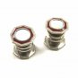 Art Deco Silvertone Red Mother Pearl Cufflinks By COBS LINK 101314