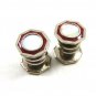 Art Deco Silvertone Red Mother Pearl Cufflinks By COBS LINK 101314