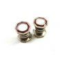 Art Deco Silvertone Red Mother Pearl Cufflinks By COBS LINK 101314