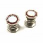Art Deco Silvertone Red Mother Pearl Cufflinks By COBS LINK 101314