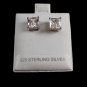 Sterling Silver CZs Pierced Studs Earrings