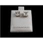 Sterling Silver CZs Pierced Studs Earrings