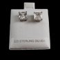 Sterling Silver CZs Pierced Studs Earrings