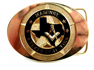 Masonry Texas Tradition Grand Master No. 28 Belt Buckle Individuals Name on Back