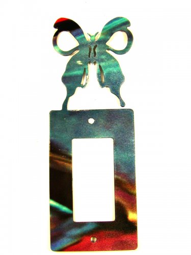 Butterfly Single Rocker Switch Cover Plate by Steel Images Made USA 6215g