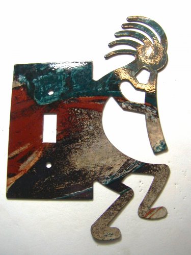 Kokopelli w/ Flute Single Switch Cover Plate by LaZart 022315B
