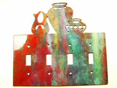 Pueblo Quadruple Light Switch Cover Plate by Steel Images USA 030515A