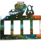 Pueblo Pottery Quadruple Rocker Outlet Cover Plate by Steel Images USA 051315