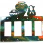 Pueblo Pottery Quadruple Rocker Outlet Cover Plate by Steel Images USA 051315