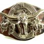 Western Cowboy Longhorn Trail Drive Belt Buckle  7214