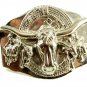 Western Cowboy Longhorn Trail Drive Belt Buckle  7214