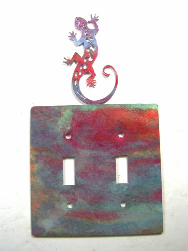 Lizard Salamander Double Light Switch Cover Plate by Steel Images USA 030315VV