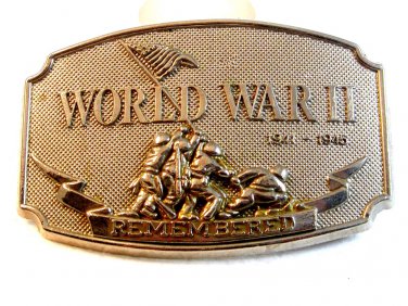 Vintage World War II Remembered Belt Buckle by CSI 1990