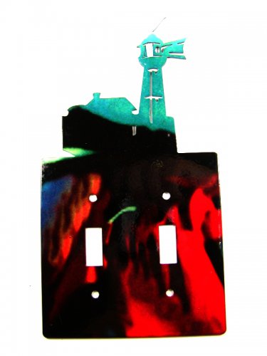 LightHouse Double Light Switch Cover Plate by Steel Images 42415 B