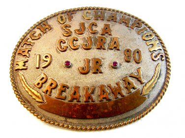 1980 SJCA CCJRA Breakaway March of Champion Belt Buckle Jace Abatti