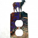 Buck Deer Standing Double Outlet Cover Plate by LaZart 6915BB