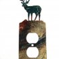 Buck Deer Standing Double Outlet Cover Plate by LaZart 6915BB