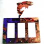 Porpoise / Dolphin Triple Rocker Outlet Cover Plate by Steel Images USA
