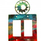 Man In Moon Double Rocker Outlet Cover Plate by Steel Images USA 6215v