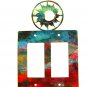Man In Moon Double Rocker Outlet Cover Plate by Steel Images USA 6215v