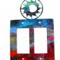 Man In Moon Double Rocker Outlet Cover Plate by Steel Images USA 6215v