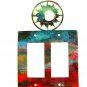 Man In Moon Double Rocker Outlet Cover Plate by Steel Images USA 6215v