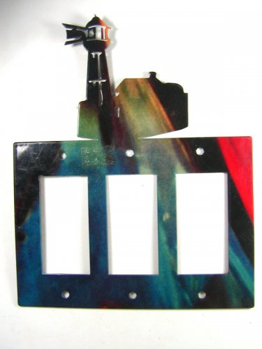Lighthouse Triple Rocker Outlet Cover Plate by Steel Images USA 51515
