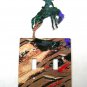 Rodeo Broncho Busting Double Light Switch Cover Plate Steel Images USA 030315V